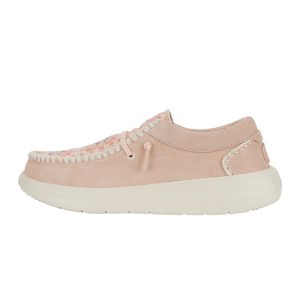 Wendy Comf Suede Crochet - Pale Pink/Multi