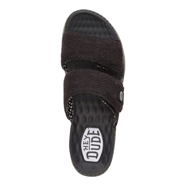 Delray Slide Eyelet - Black