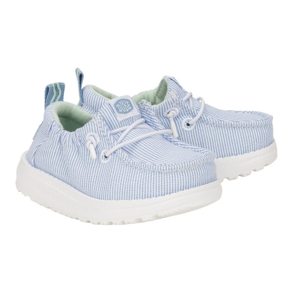 LilDude Slip On Prints - White/Faded Denim