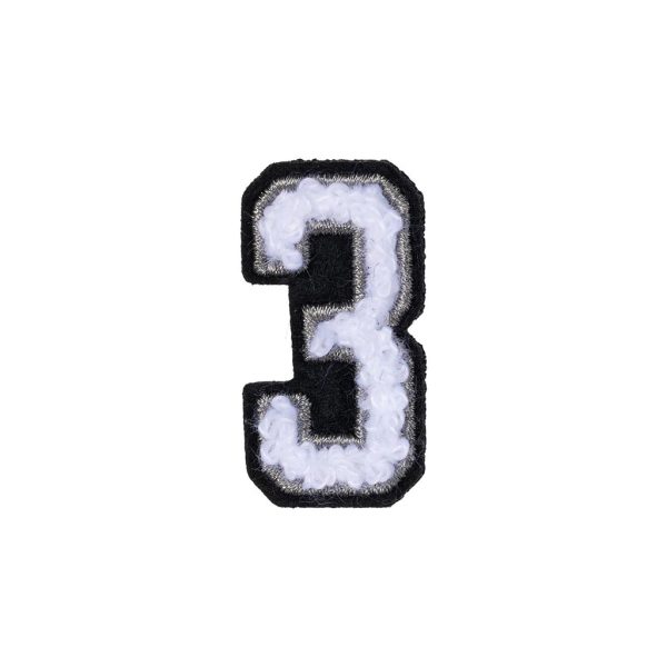 Number 3 Patch - 3 Black/White