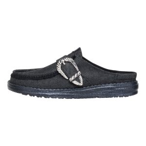 Wendy Slip Buckle Denim - Black/Black