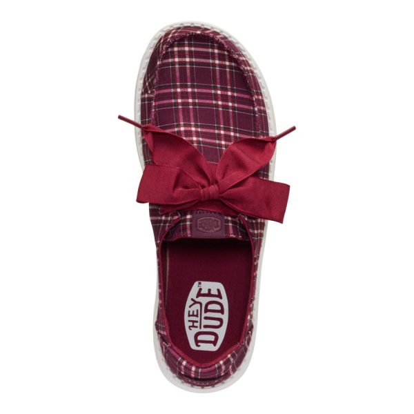 Wendy Holiday Bow - Red Plaid/Burgundy