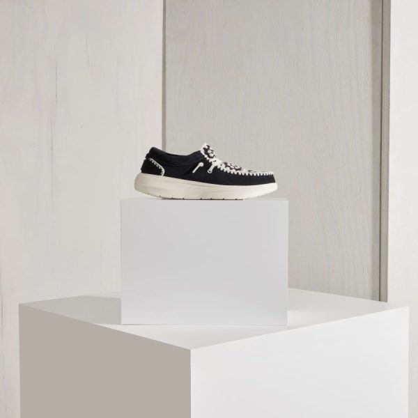 Wendy Comf Suede Crochet - Black/Multi